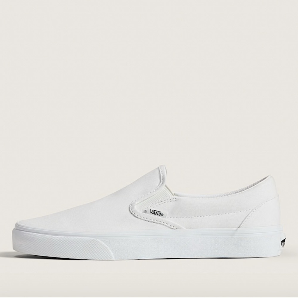 Vans White Slip-On Shoes